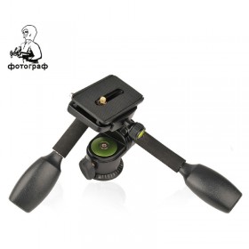 PHOTOGRAPHIER MAX LOAD 10KG SYS-40 ALUMINUM 360 DEGREE SWIVEL BALL HEAD DOUBLE HANDLES + QUICK RELEASE PLATE FOR DSLR CAMERAS